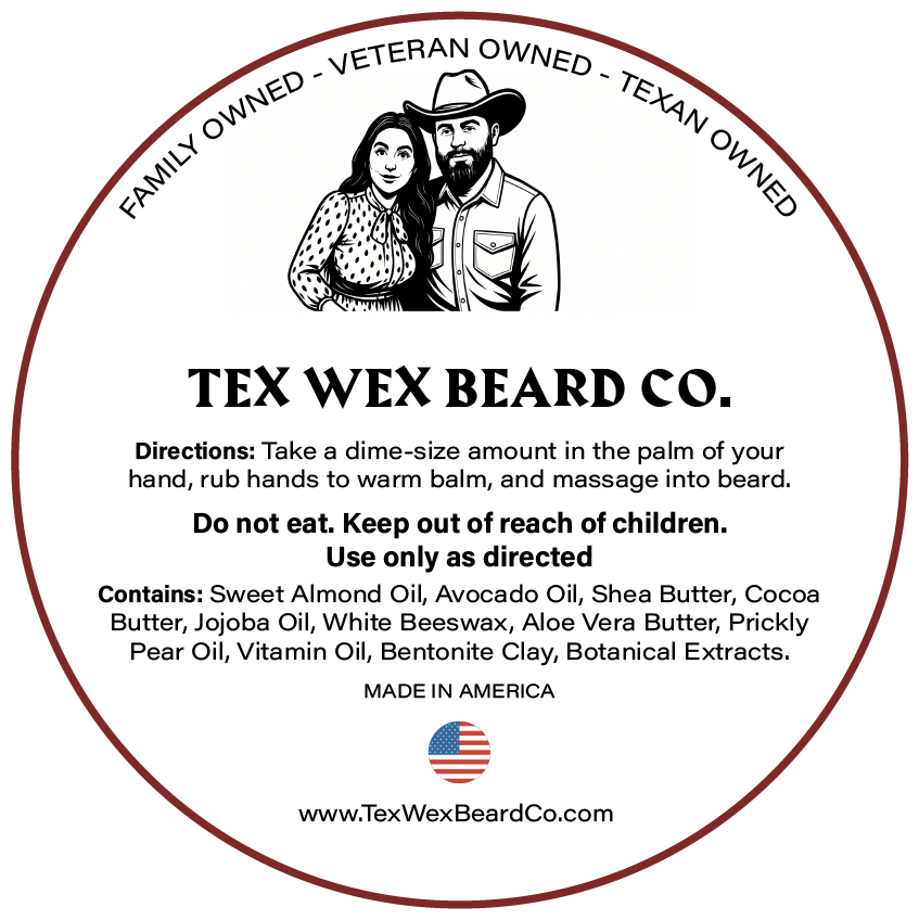 Xmas in Boerne Beard Balm by Tex Wex Beard Company - Back Label