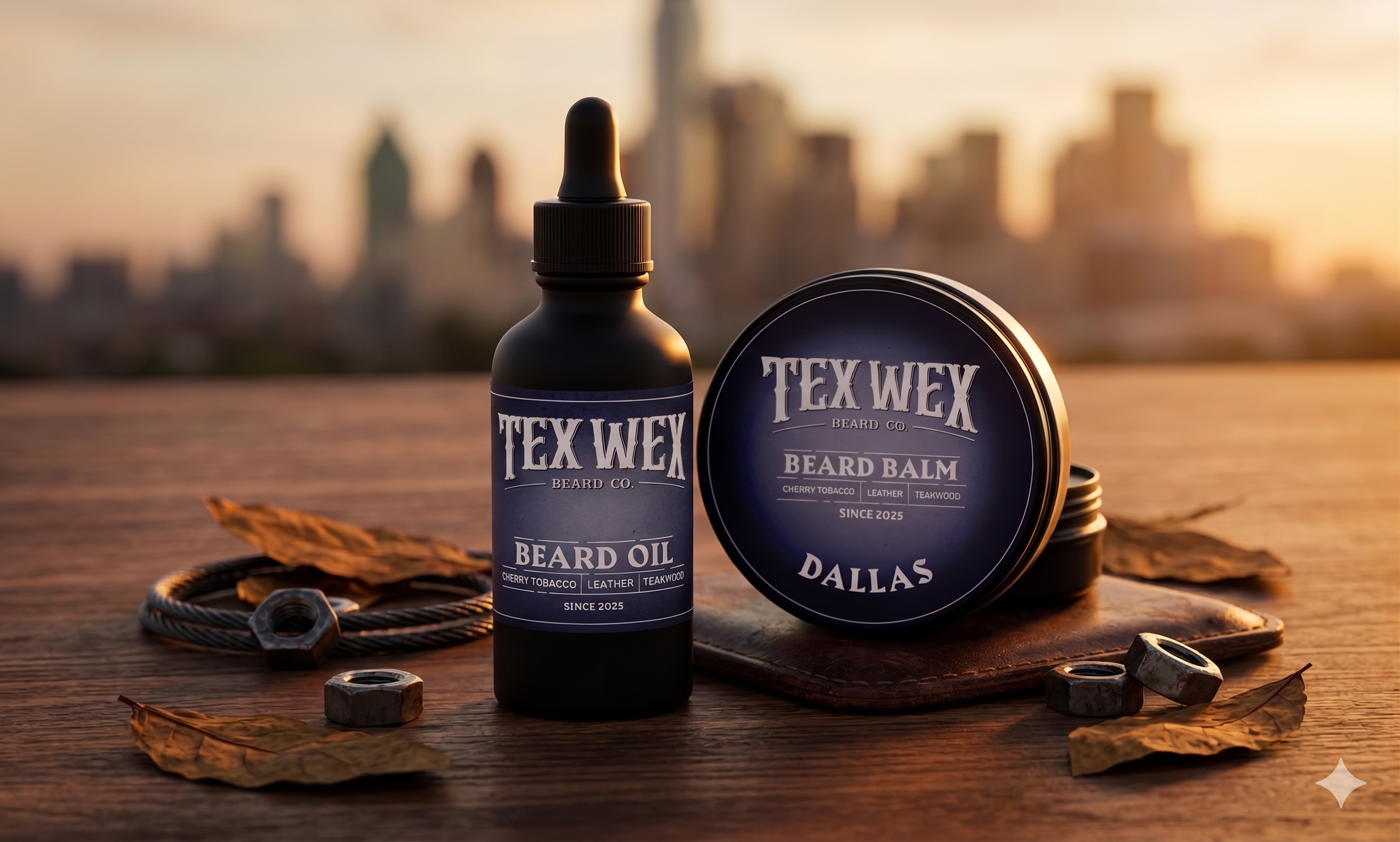 Dallas Beard Oil and Balm Bundle by Tex Wex Beard Company - Texas Beard Care Gift Set