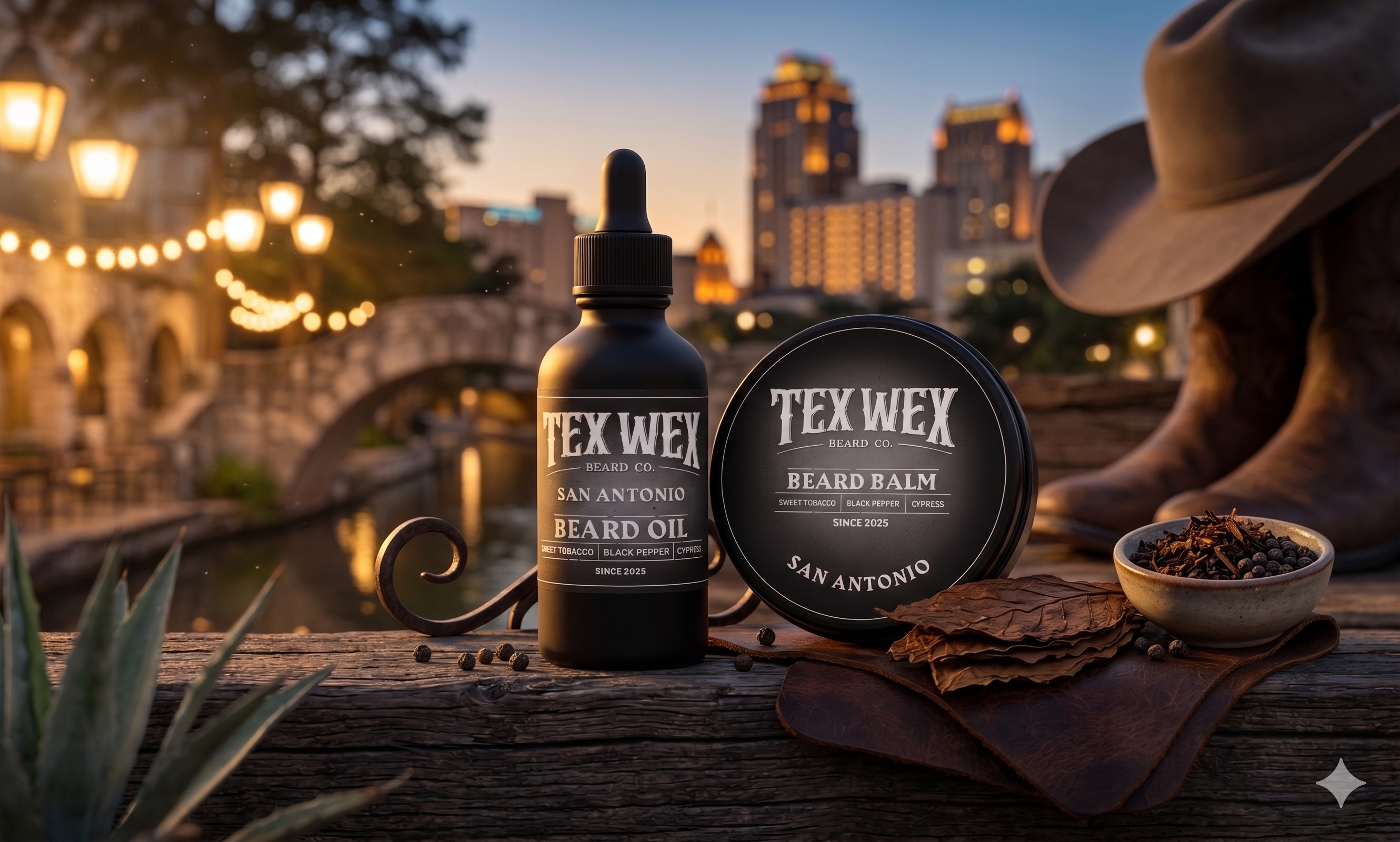 San Antonio Beard Oil and Balm Bundle by Tex Wex Beard Company - Texas Beard Care Gift Set