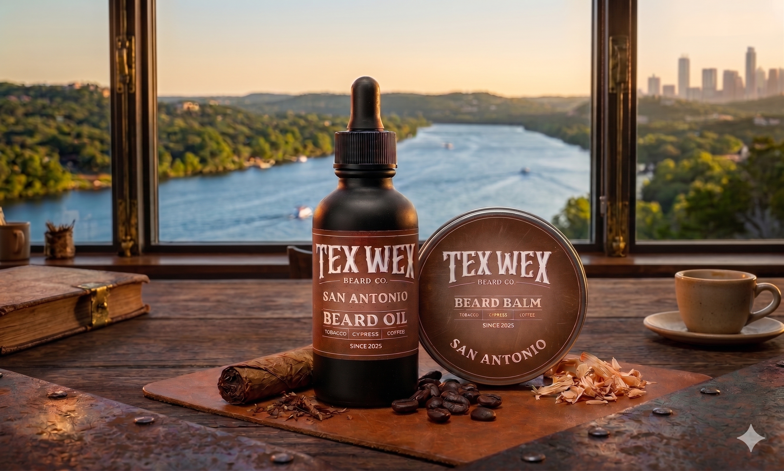 Austin Beard Oil and Balm Bundle by Tex Wex Beard Company - Texas Beard Care Gift Set