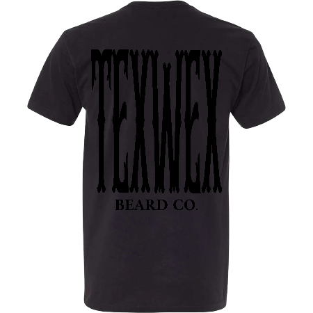 Tex Wex Beard Co. Black-on-Black Classic Tee - Back View