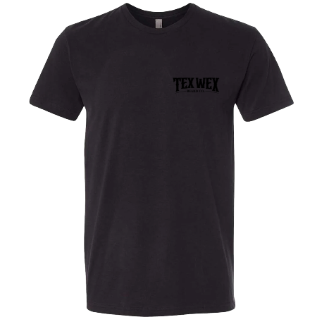 Tex Wex Beard Co. Black-on-Black Classic Tee - Front View