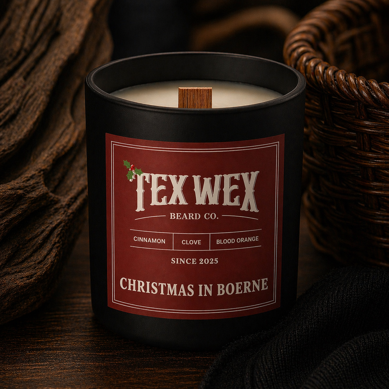 Christmas in Boerne Hand Poured Candle by Tex Wex Beard Company - Limited Edition Holiday Scent